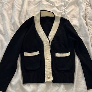 Parisian Navy/ivory sweater cardigan